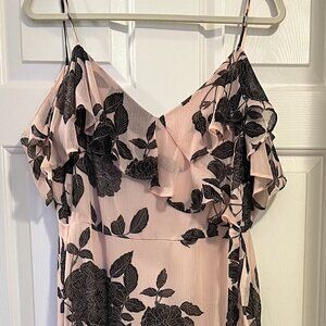 London Times size 12 Peach and Black Maxi Dress